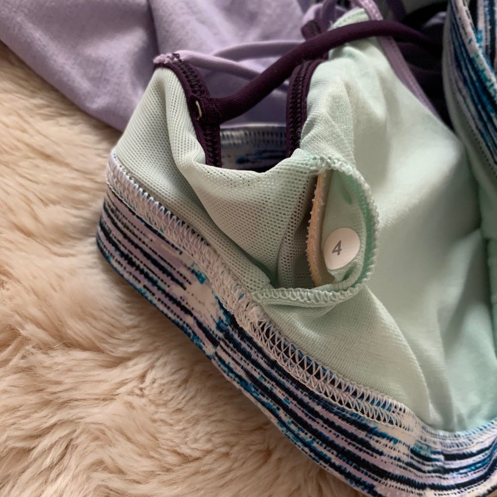 EUC Lululemon Lighten Up Tank Lilac Blurry Belle 4 - Picture 15 of 16